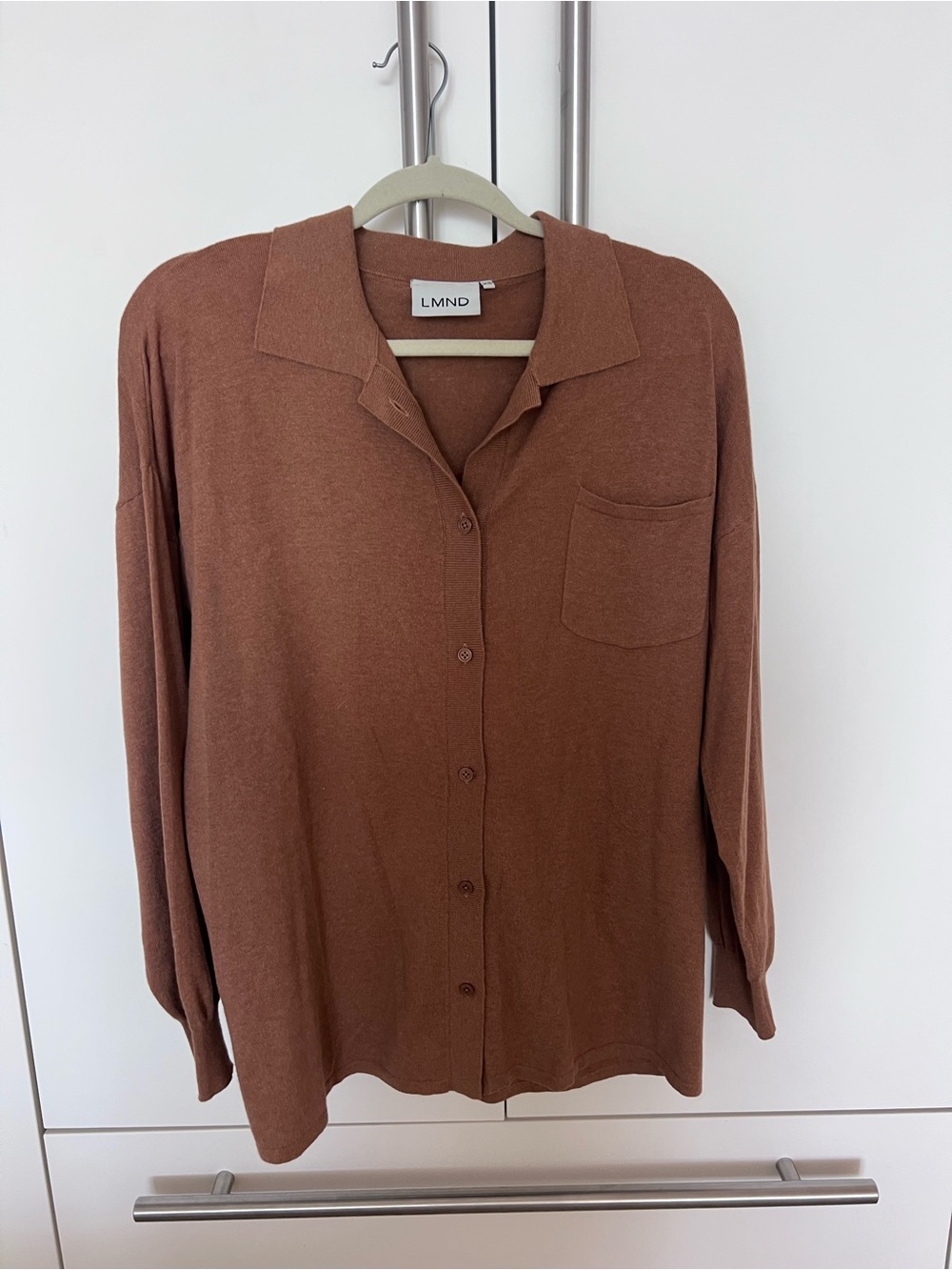 Rust Button-Up Knit Top